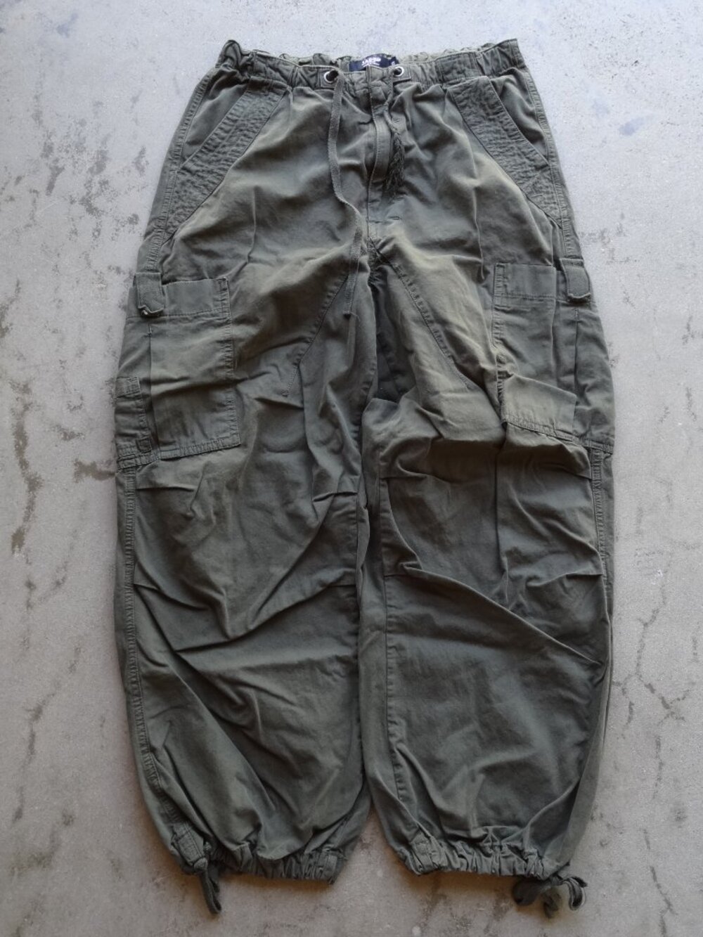 Jaded London Baggy Parachute Military Green Cargo Pants XS